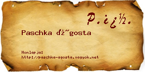 Paschka Ágosta névjegykártya